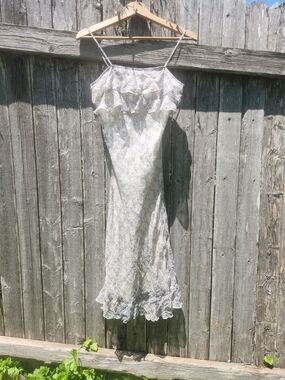 Vintage Monkey Wear Y2k Romantic Paisley Ruffled Slip Dress